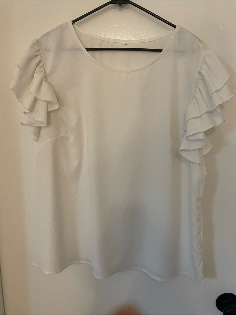 Women’s White Ruffle Sleeve Blouse 3XL